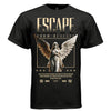 FALLEN ANGEL Project Hood oversized unisex tee worn look — dark wings rebellion redemption urban streetwear side view