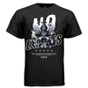 NO EXCUSES Project Hood worn side view — oversized streetwear silhouette cherub hustle graphic angel wings tee on model