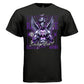 RESILIENCE Broken Heart Project Hood worn side view — oversized streetwear silhouette purple chrome angel broken heart graphic tee on model