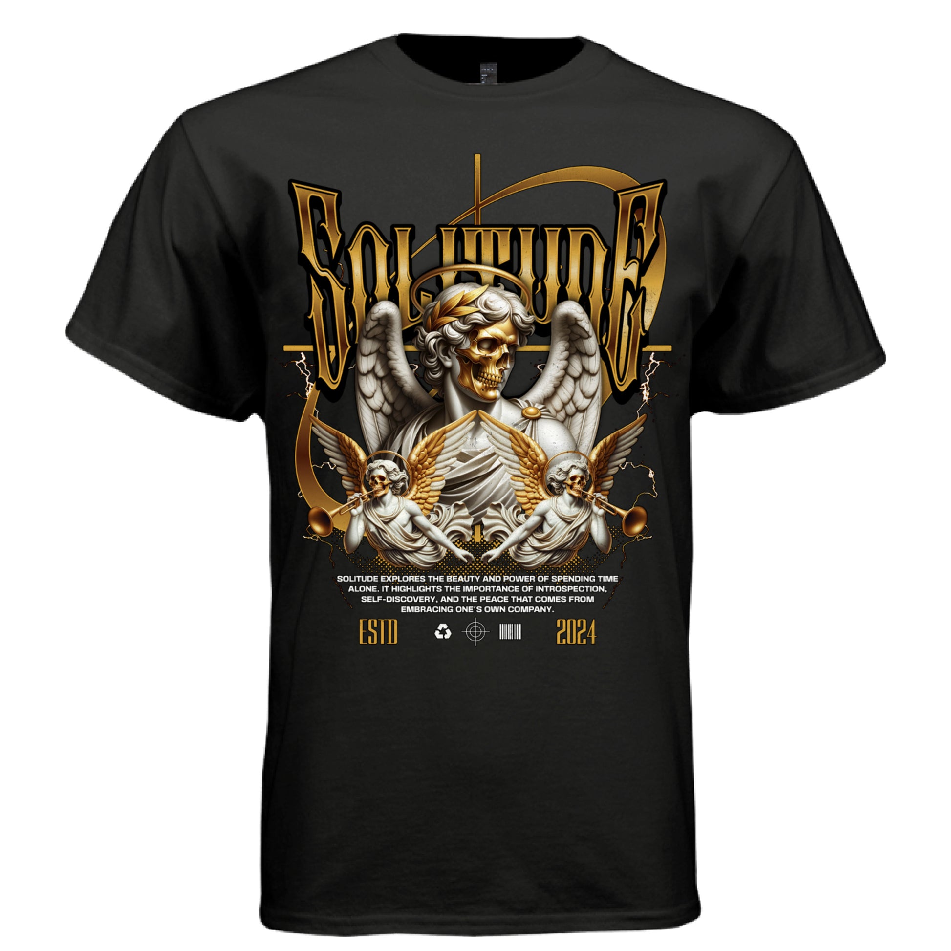 Introspection self-discovery solitude powerful gold angel graphic tee Project Hood