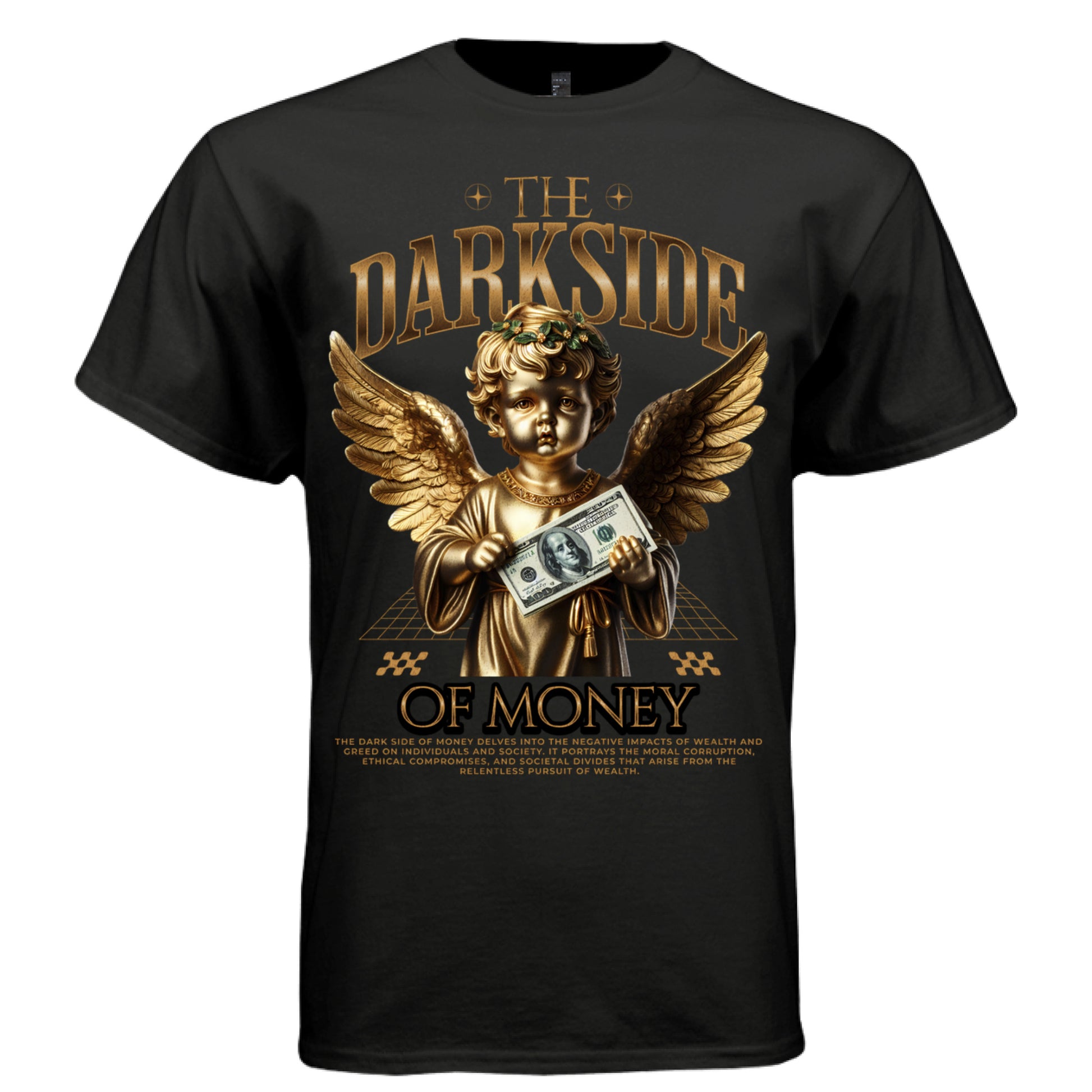 Gold laurel cherub hundred dollar bill moral corruption street fashion Project Hood
