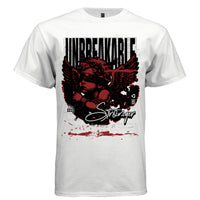 Red and black grunge cherub angel wings chains graphic tee Project Hood streetwear
