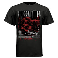 Stronger cursive script oversized angel chains graphic t-shirt Project Hood