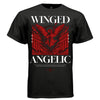 Angelic victory pose wings spread divine grace oversized DTG shirt Project Hood