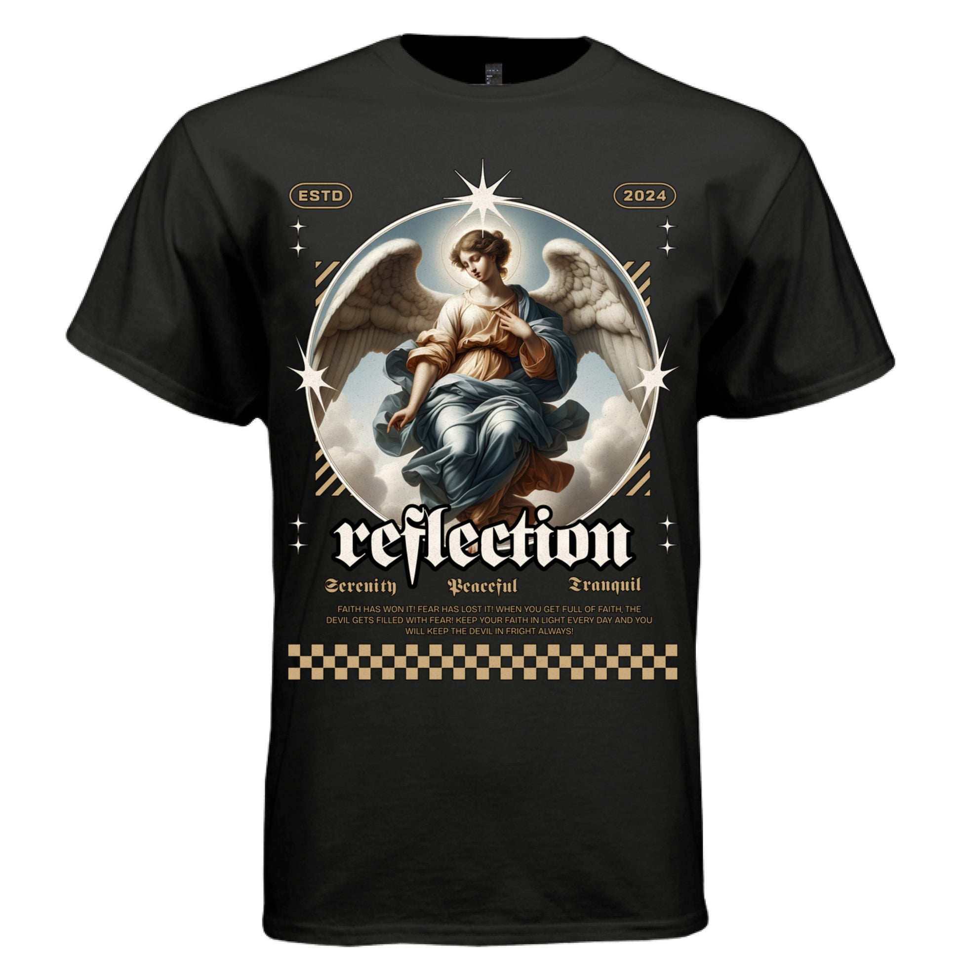 Faith has won fear has lost angel serenity oversized DTG printed shirt Project Hood