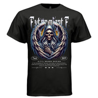 Fire lightning feathered wings death angel transition oversized tee Project Hood