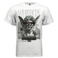 Crumbling moss-covered stone angel bust mountain mist monochrome tee Project Hood