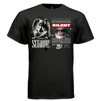 Barbed wire stone angel dripping tears split composition oversized streetwear tee Project Hood