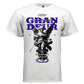 Classical baroque archangel sword standing on dark figure massive purple GRANDEUR letters tee Project Hood