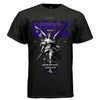 Seraphic valor triumphant angel sword deep purple black white oversized t-shirt Project Hood