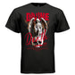 Serene angel fire wings skull throne red white divine death oversized t-shirt Project Hood