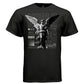 Restricted parental advisory noble angel warrior sword draping robes DTG printed tee Project Hood