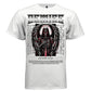 Hooded skull reaper with angel wings dripping red sword rise beyond the end graphic shirt Project Hood