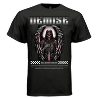 Death angel demise chrome font skull face dripping sword dark faith streetwear DTG printed tee Project Hood
