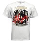 Stone angel seated face hidden in arms barbed wire thorns large cream LOSING text dark halftone tee Project Hood