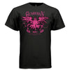 Pink guardian angel creature wings horns cross halo swirl decorations independent streetwear DTG shirt Project Hood
