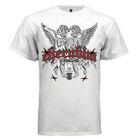 Two cherub angels with red gothic metal Cherubin typography oversized t-shirt
