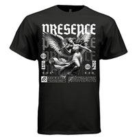 Angel violinist divine presence black and white oversized unisex t-shirt Project Hood