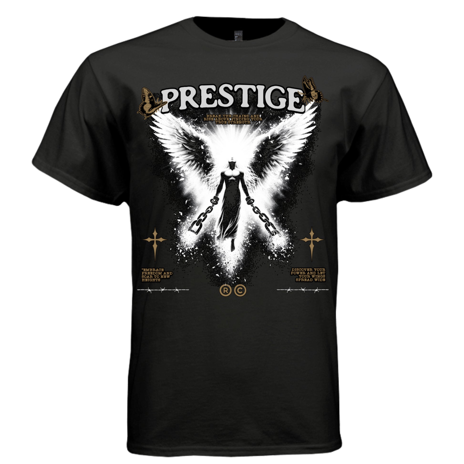 Prestige freedom rise faith angel broken chains oversized unisex t-shirt Project Hood