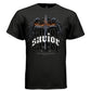 Savior triple gothic blackletter stacked faith hope protection winged cross tee Project Hood
