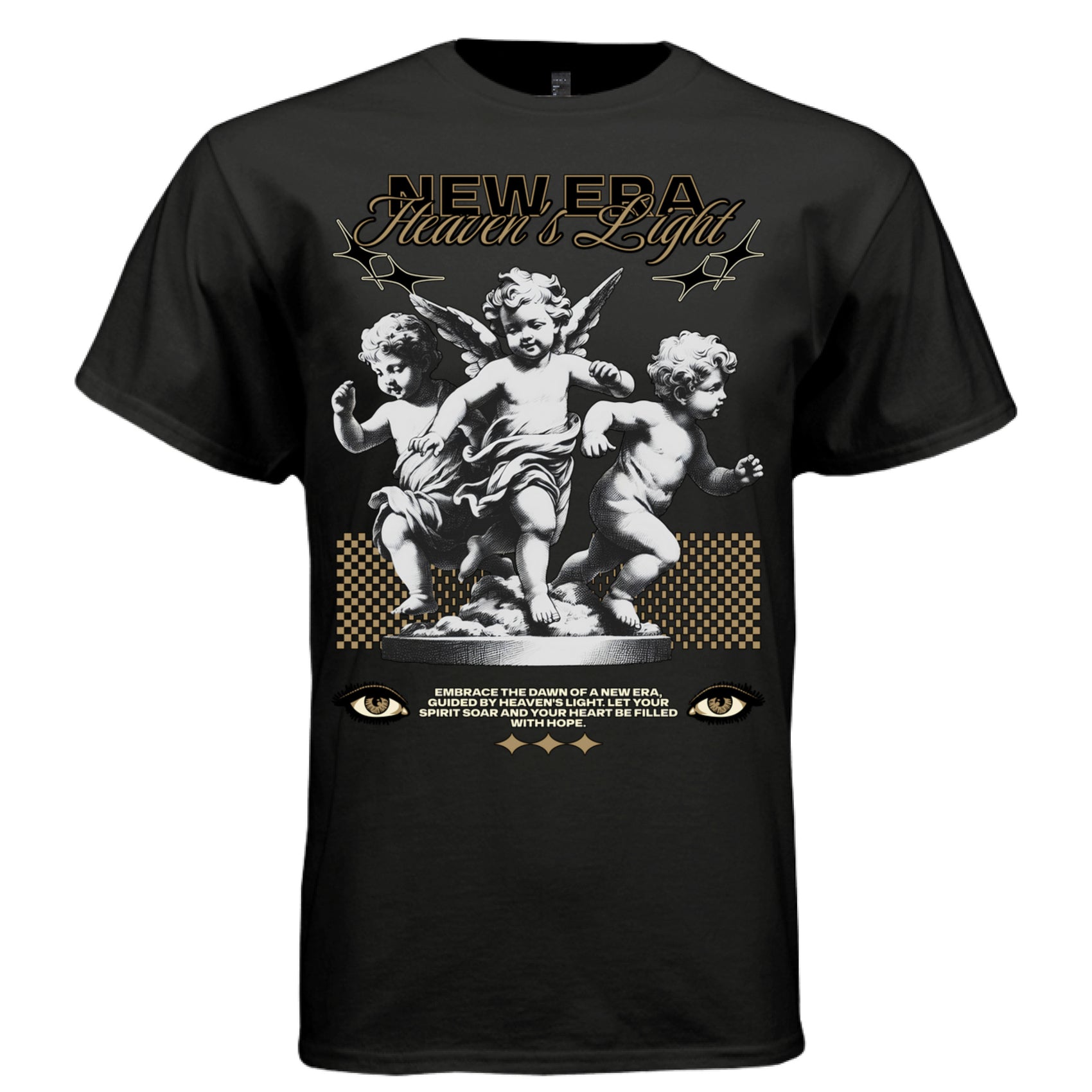 Heaven's Light new era cherub angels forward motion eye motif faith tee Project Hood
