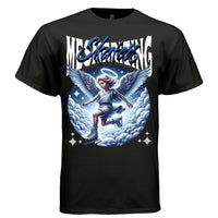Skaters angel ice skating divine freedom heaven clouds blue and white oversized unisex t-shirt Project Hood