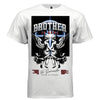 Two winged cherubs shoulder to shoulder No Surrender cursive script United in Strength faith streetwear t-shirt Project Hood