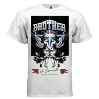 Two winged cherubs shoulder to shoulder No Surrender cursive script United in Strength faith streetwear t-shirt Project Hood