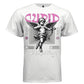 Classical Cupid figure drawing bow and arrow pink text Love Takes Flight graffiti script R Restricted U Underrated labels streetwear t-shirt Project Hood