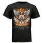 Endless faith angel fire storm clouds kneeling prayer glowing light orange gothic text celestial tee oversized unisex Project Hood