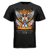 Endless faith angel fire storm clouds kneeling prayer glowing light orange gothic text celestial tee oversized unisex Project Hood