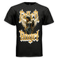 Fallen Angel gold and black blackletter gothic text dark liquid figure cream feather wings beauty fall from grace oversized unisex tee Project Hood