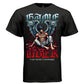 Warrior angel blood pool teal wings game over battle scars chest tattoo red and teal blackletter rebirth faith oversized unisex tee Project Hood