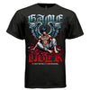 Warrior angel blood pool teal wings game over battle scars chest tattoo red and teal blackletter rebirth faith oversized unisex tee Project Hood