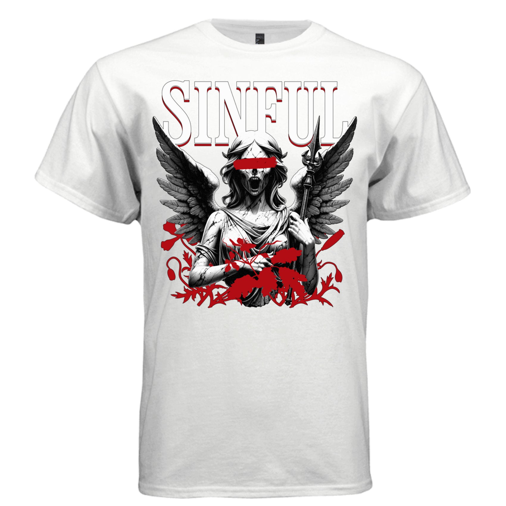 dark angel skull screaming wings gothic streetwear tee Project Hood