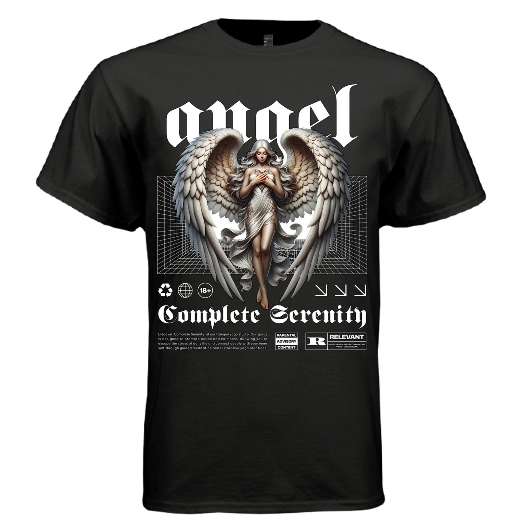 urban gothic angel tee rose tattoo celestial design Project Hood