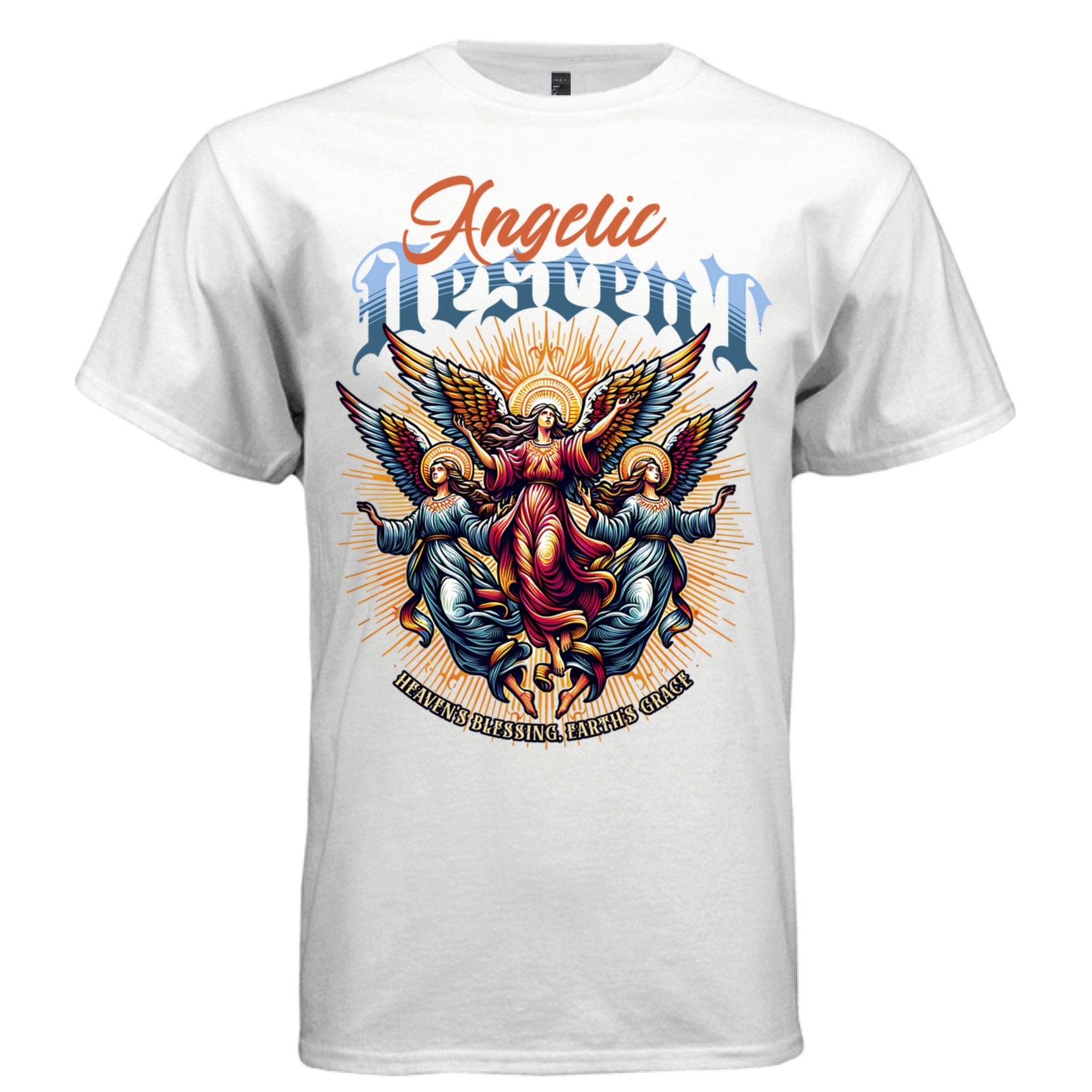 red angel ascending golden halo faith streetwear tee Project Hood