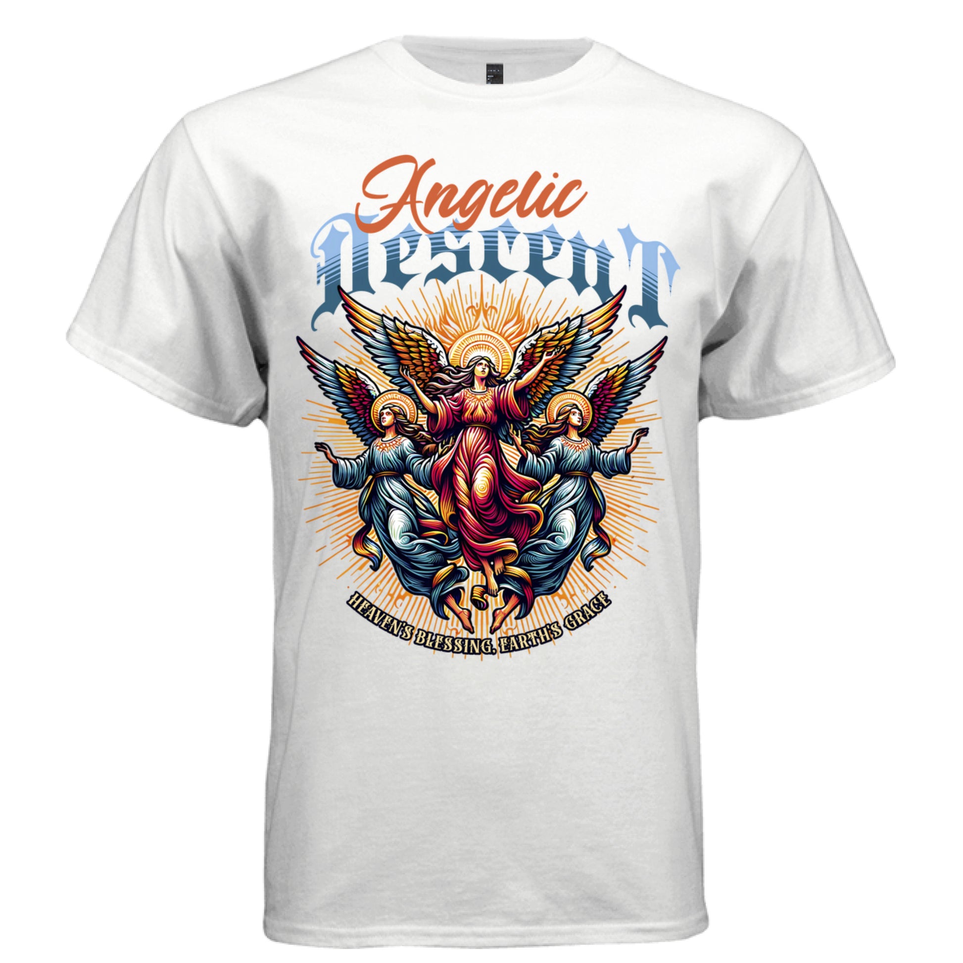 red angel ascending golden halo faith streetwear tee Project Hood