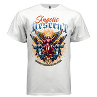 red angel ascending golden halo faith streetwear tee Project Hood