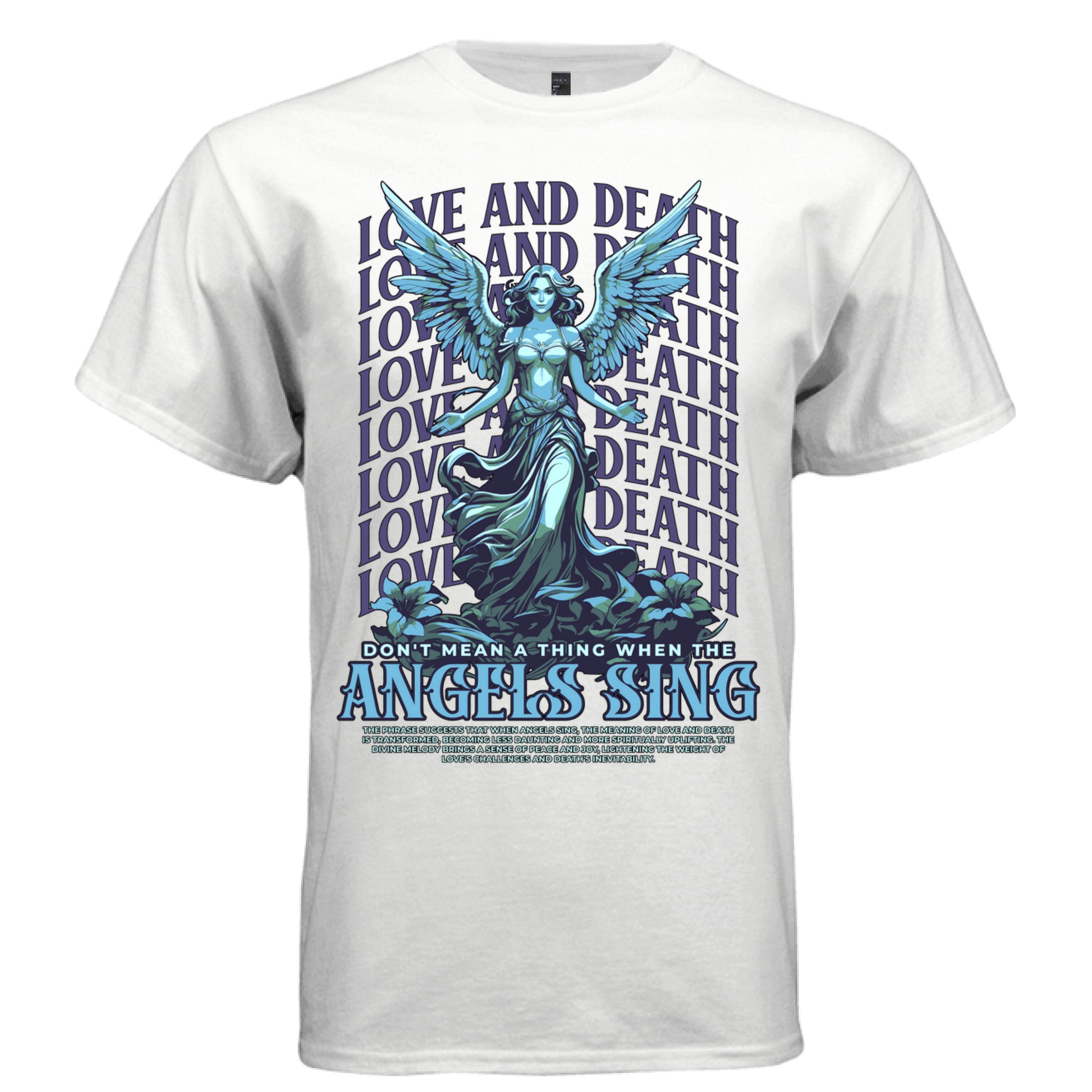 angels sing teal blue winged figure oversized tee Project Hood