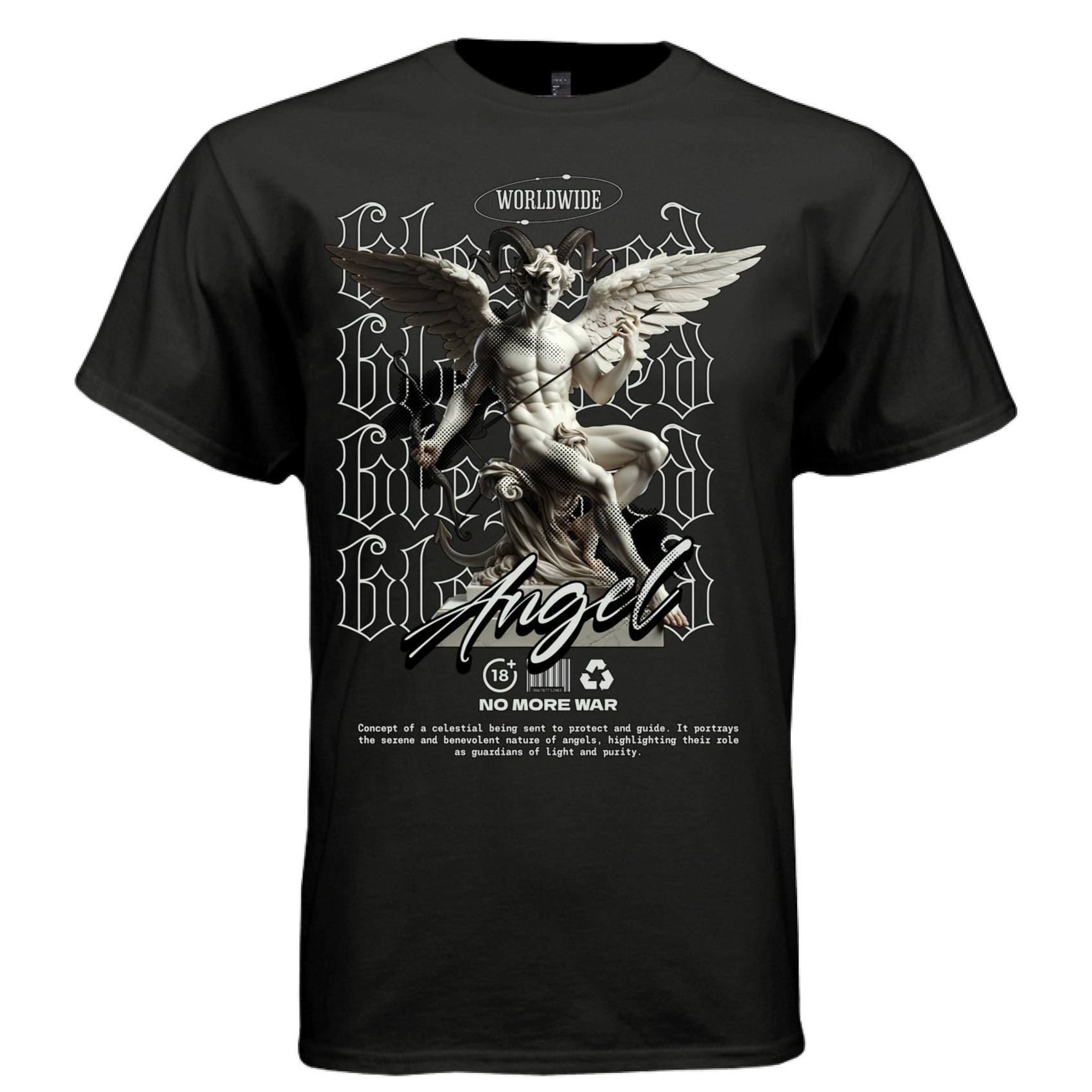 urban guardian angel ram horns bow arrow celestial graphic tee Project Hood