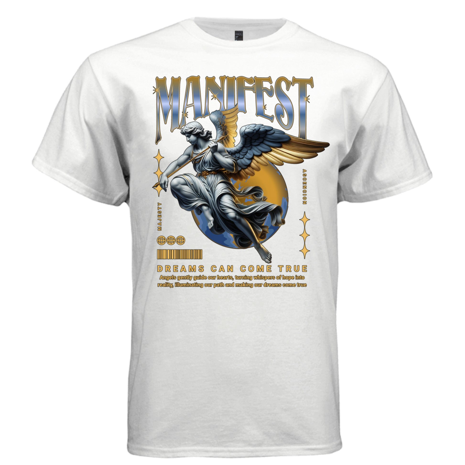 ascension dreams can come true winged angel gold blue streetwear Project Hood