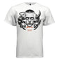 angel face human face devil horns panel split duality graphic shirt Project Hood