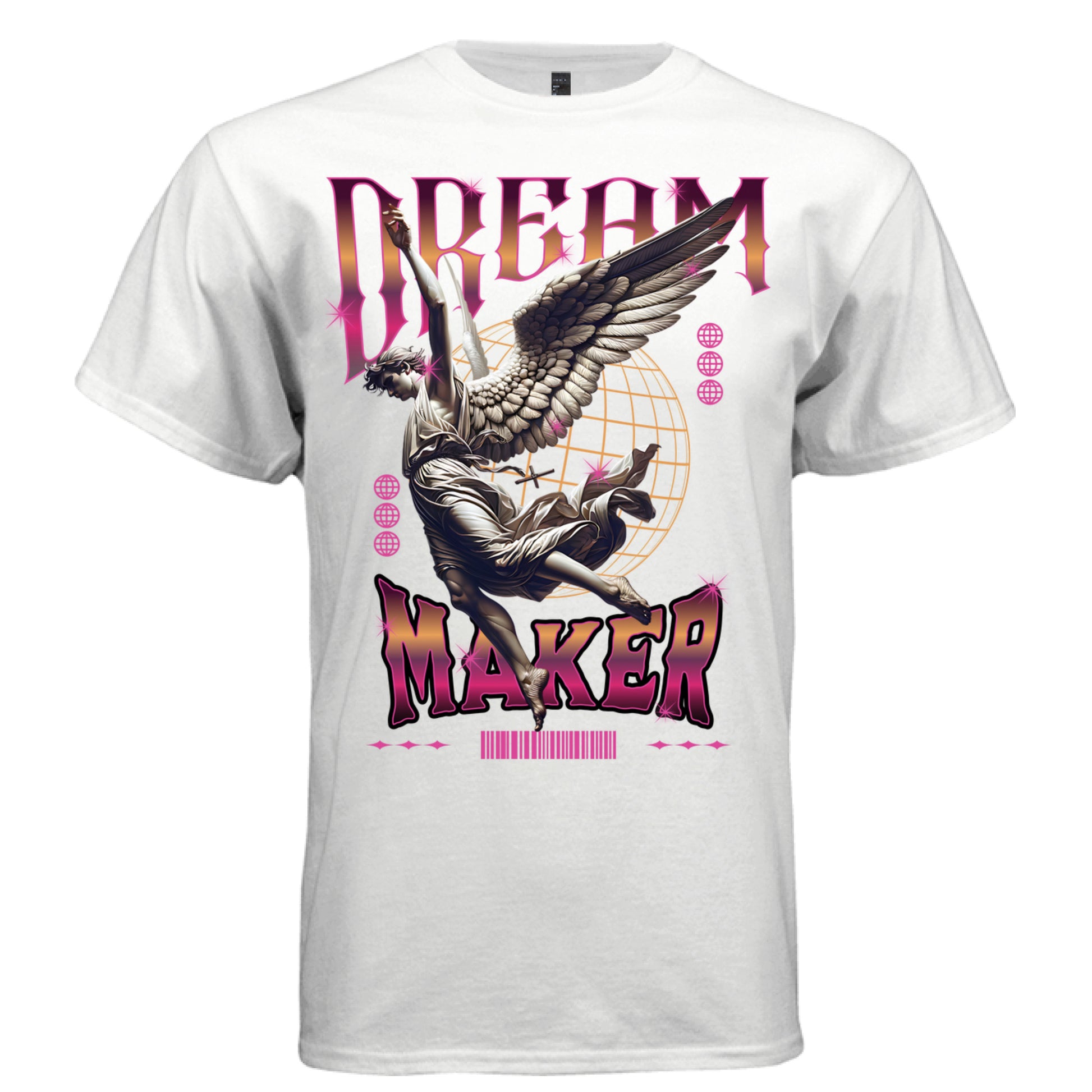 soaring angel one wing globe grid pink sparkle dream maker streetwear Project Hood