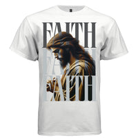 faith layered grey letters jesus portrait streetwear bold graphic Project Hood