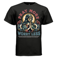 pray more worry less faith over anxiety floral halo devotional streetwear Project Hood