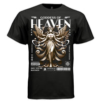 Gold angel multi-arm design faith inspired oversized DTG cotton tee Project Hood