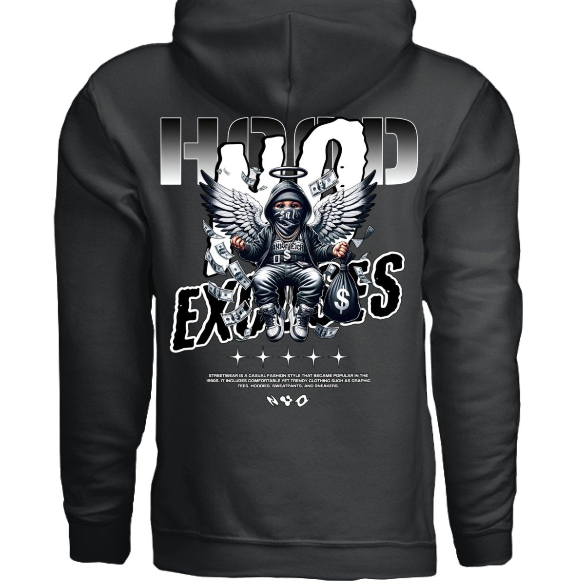 NO EXCUSES Hooded Street Angel Dollar Bag Oversized Hoodie | Project Hood 105 - Project Hood