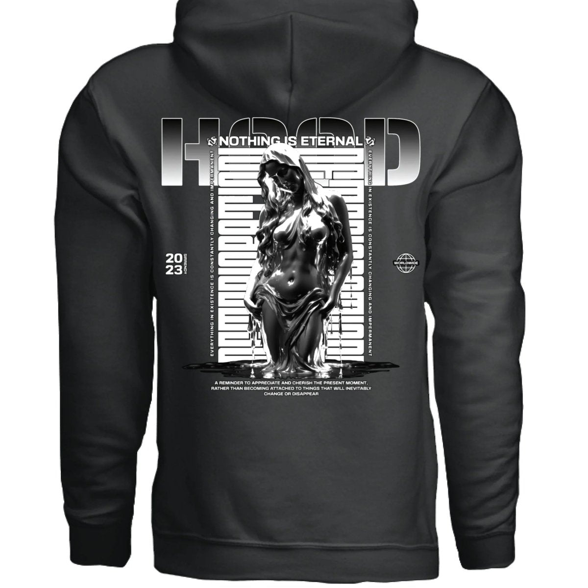 NOTHING IS ETERNAL Chrome Oversized Streetwear Hoodie | Project Hood 15 - Project Hood