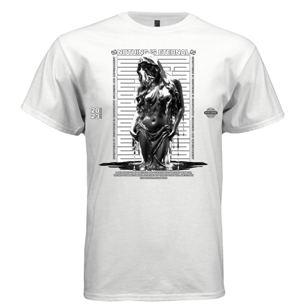 Nothing Is Eternal Oversized Streetwear T-Shirt | Chrome Figure Impermanence Graphic Tee | Project Hood 15 - Project Hood